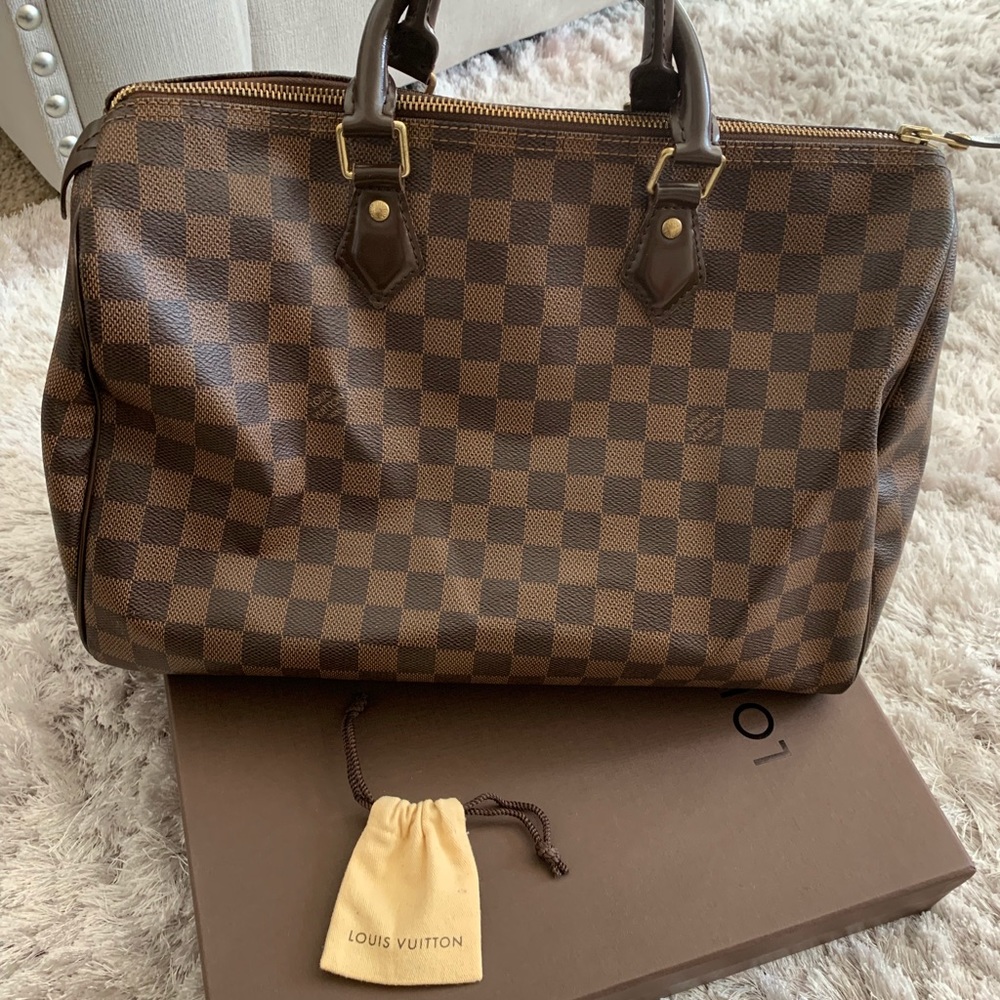 Authentic Louis Vuitton Damier Ebene Speedy 35